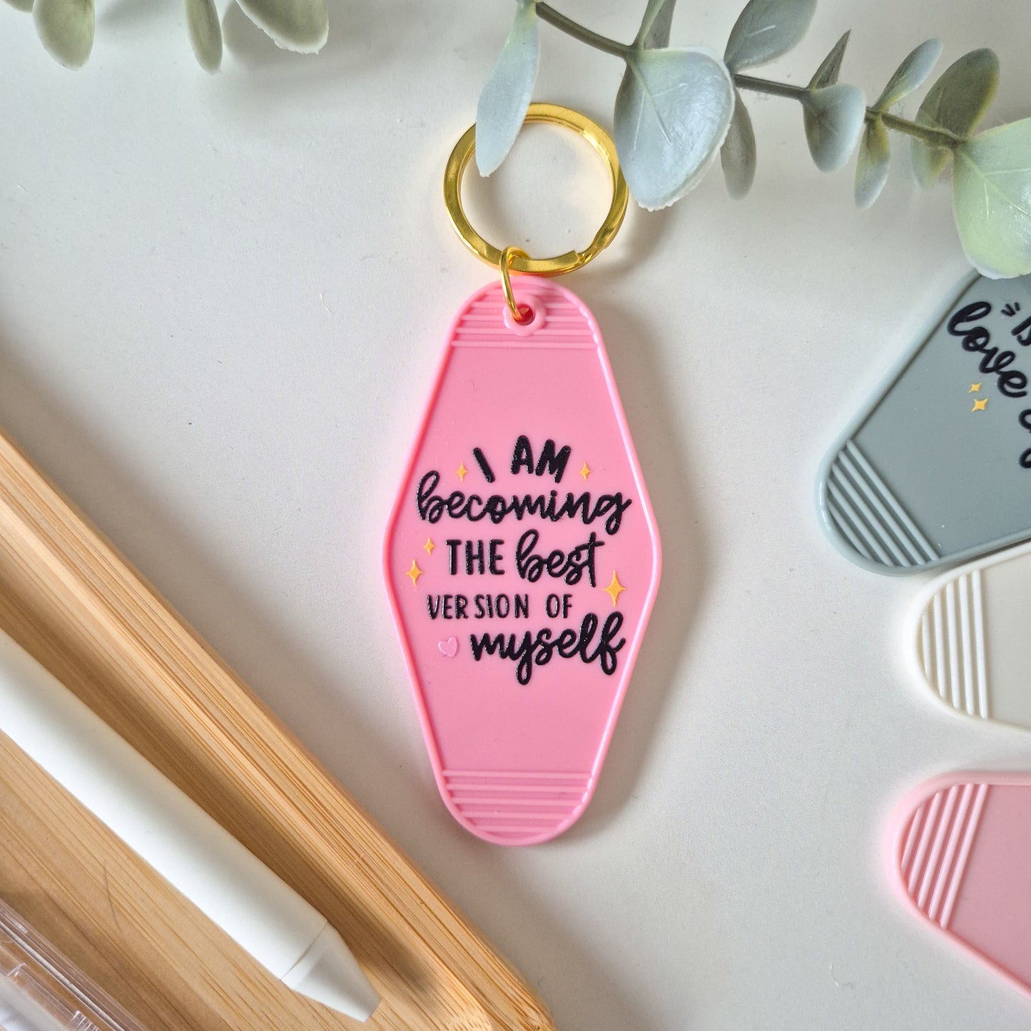 Affirmation Keychain | I Am Becoming The Best Version of Myself