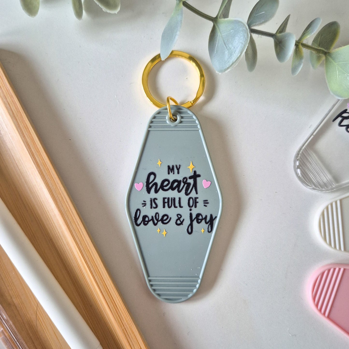 Affirmation Keychain | My Heart is Full of Love and Joy