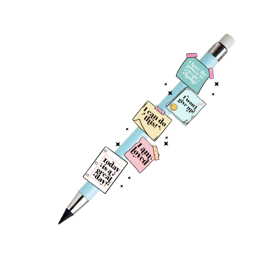 Refillable Infinity Pencil - Post-its Affirmations