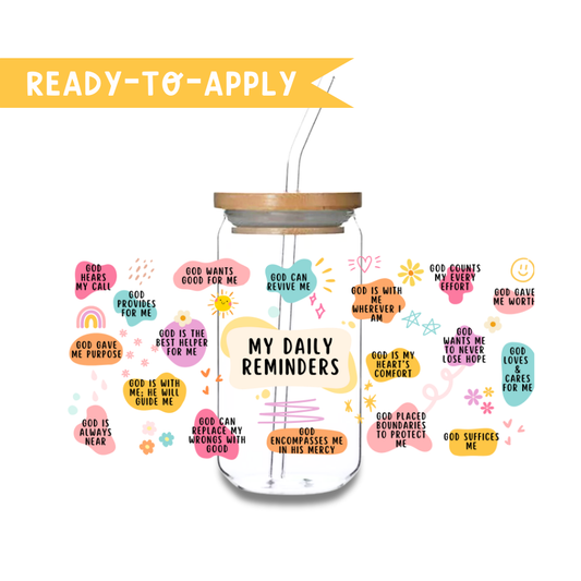480ml/16oz UV DTF Cup Wrap | God Daily Reminders
