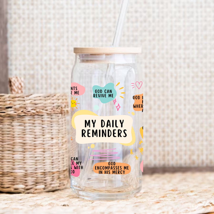480ml/16oz UV DTF Cup Wrap | God Daily Reminders