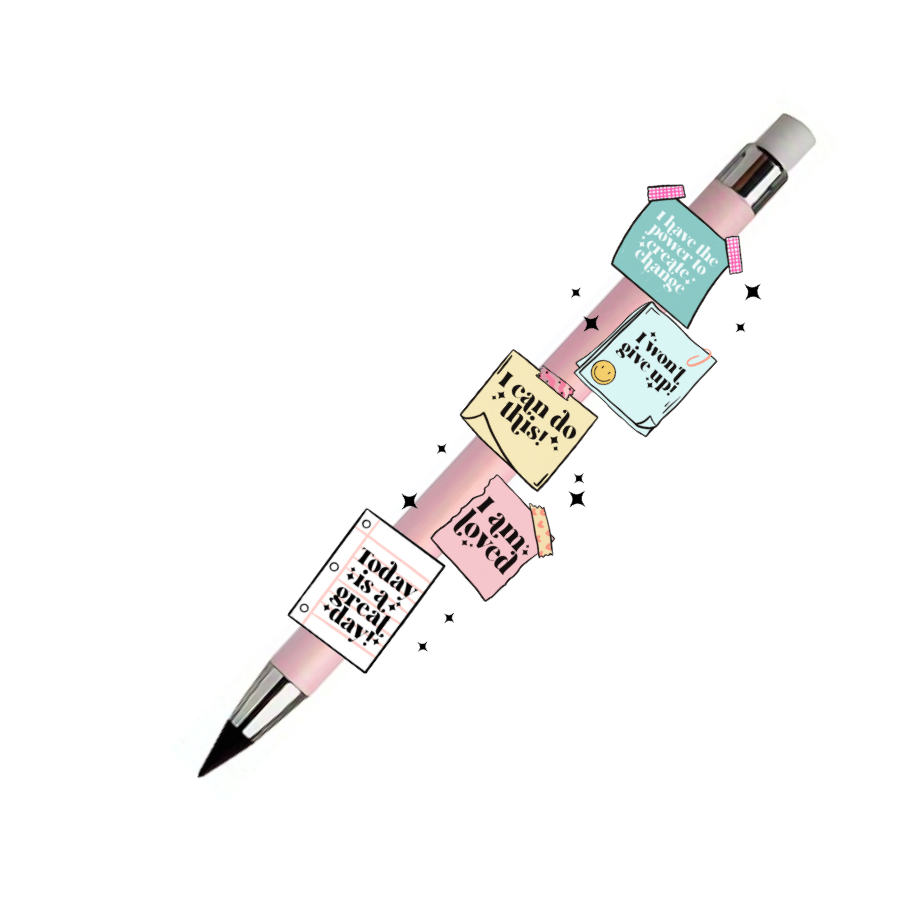 Refillable Infinity Pencil - Post-its Affirmations