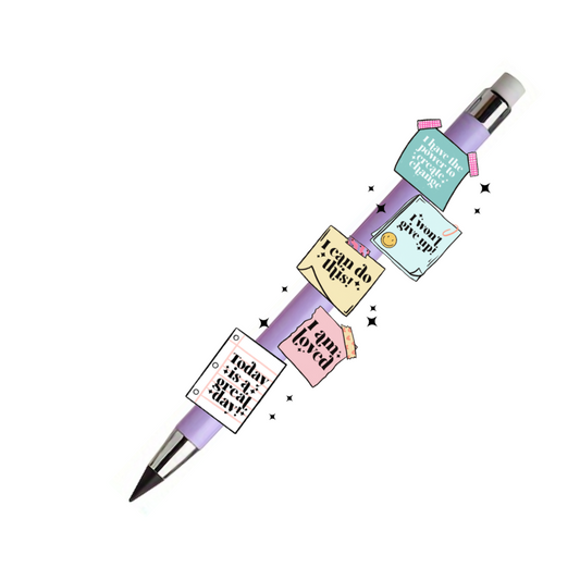 Refillable Infinity Pencil - Post-its Affirmations